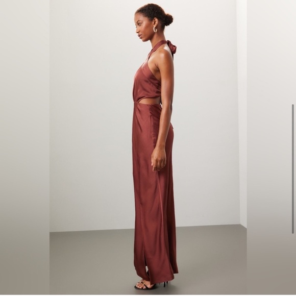 MinkPink - Finlay Halter Maxi Gown Dress - Clay - Medium NWT - Picture 4 of 8